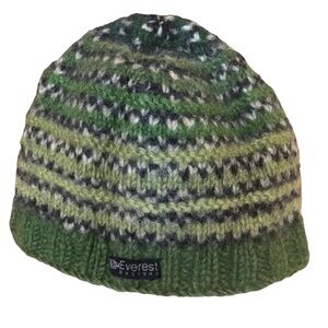 Kid’s Everest Designs green wool beanie / toboggan Made in Nepal